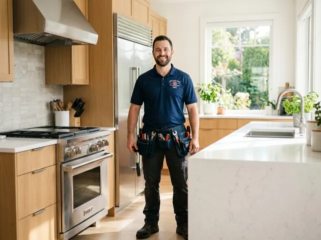 Appliance Repair Hero technician in a Brogue, PA kitchen after an appliance repair
